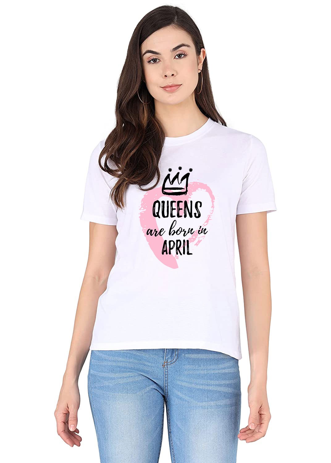 Designer April Birthday printed t-shirt for Women