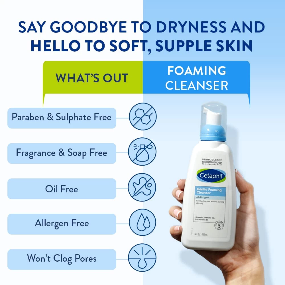 Cetaphil Foaming Face Wash, Gentle Foaming Cleanser For All Skin types