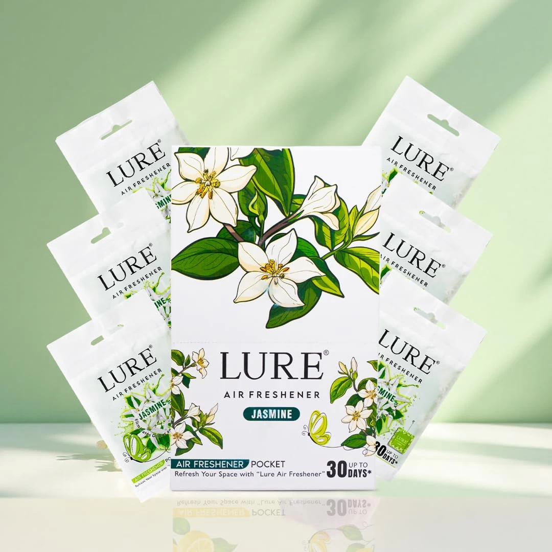 LURE Gel Pocket Air Freshener For Bathroom, Toilet, Home | Germ Protection | Last Upto 30 Days - Rose 10 Gm (Pack Of 6)