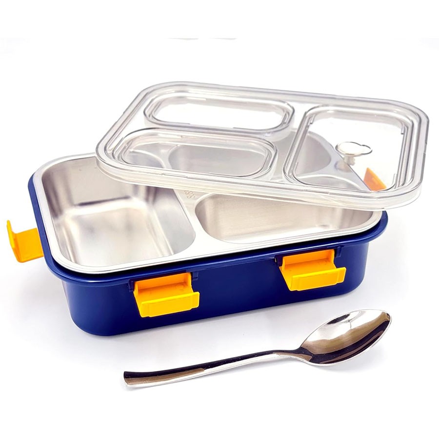 Lunch Boxes 3 Compartment Leak-Proof BPA Free Stainless Steel with Spoon, for School, Lunch Boxes, Lunch Boxes for School & Office