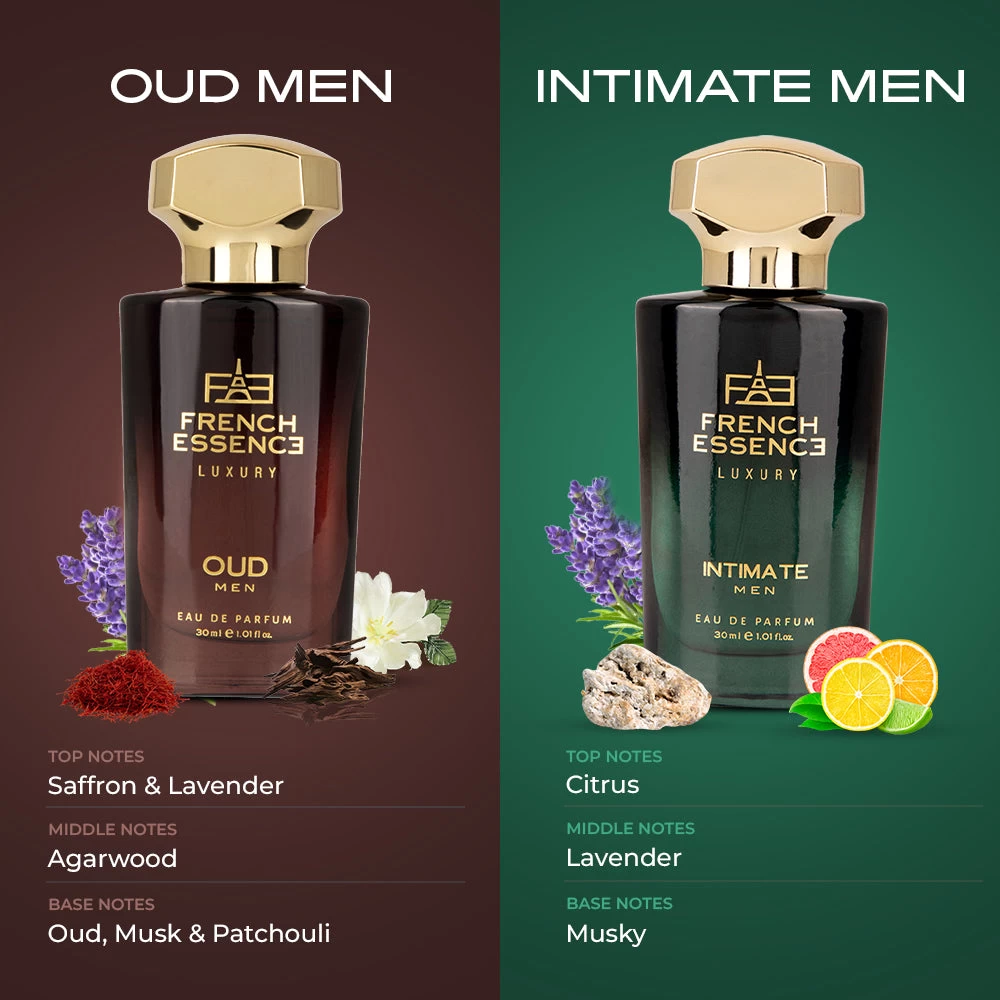 French Essence Oud & Intimate Perfume Combo Pack 30ml+30ml (Pack of 2)